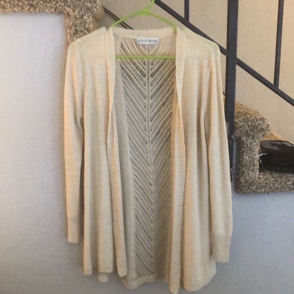 Cream long cardigan